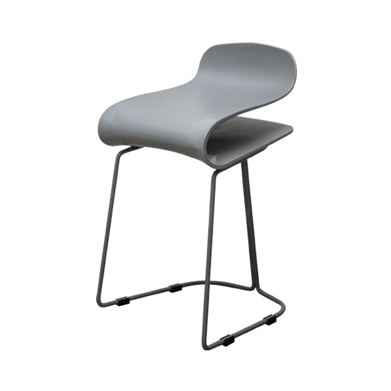 Nordic Stainless Steel Barstool Simple Indoor Tall Stool with Plastic Seat Grey 1 Piece Short Stool(20"H) Clearhalo 'Bar Furniture' 'Bar Stools' 'bar_stools' 'furn' 'furn_bar_stools' 'furniture_bar_stools' 'Kitchen & Dining Furniture' 'kitchen&dining_furn' 'kitchen' 'kitchen_furn' Furniture' 4611881