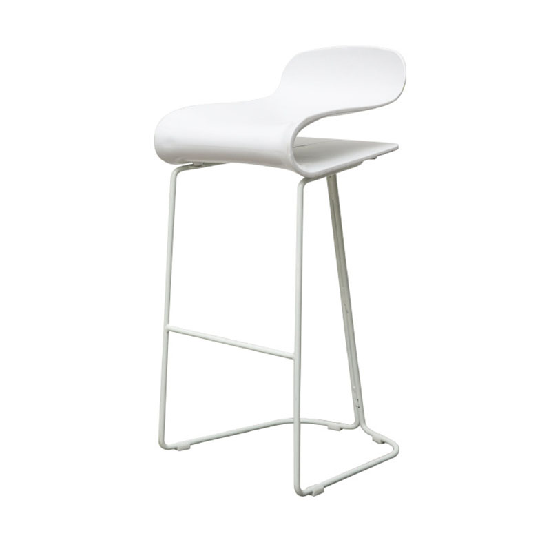Nordic Stainless Steel Barstool Simple Indoor Tall Stool with Plastic Seat White 1 Piece Counter Stool(26"H) Clearhalo 'Bar Furniture' 'Bar Stools' 'bar_stools' 'furn' 'furn_bar_stools' 'furniture_bar_stools' 'Kitchen & Dining Furniture' 'kitchen&dining_furn' 'kitchen' 'kitchen_furn' Furniture' 4611882