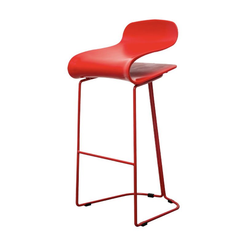 Nordic Stainless Steel Barstool Simple Indoor Tall Stool with Plastic Seat Red 1 Piece Counter Stool(26"H) Clearhalo 'Bar Furniture' 'Bar Stools' 'bar_stools' 'furn' 'furn_bar_stools' 'furniture_bar_stools' 'Kitchen & Dining Furniture' 'kitchen&dining_furn' 'kitchen' 'kitchen_furn' Furniture' 4611886
