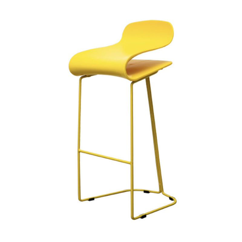 Nordic Stainless Steel Barstool Simple Indoor Tall Stool with Plastic Seat Yellow 1 Piece Counter Stool(26"H) Clearhalo 'Bar Furniture' 'Bar Stools' 'bar_stools' 'furn' 'furn_bar_stools' 'furniture_bar_stools' 'Kitchen & Dining Furniture' 'kitchen&dining_furn' 'kitchen' 'kitchen_furn' Furniture' 4611888