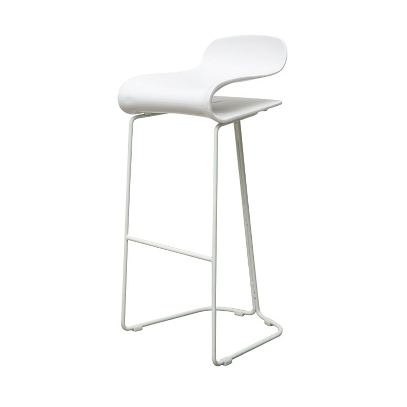 Nordic Stainless Steel Barstool Simple Indoor Tall Stool with Plastic Seat White 1 Piece Bar Stool(30"H) Clearhalo 'Bar Furniture' 'Bar Stools' 'bar_stools' 'furn' 'furn_bar_stools' 'furniture_bar_stools' 'Kitchen & Dining Furniture' 'kitchen&dining_furn' 'kitchen' 'kitchen_furn' Furniture' 4611892