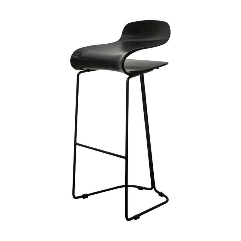 Nordic Stainless Steel Barstool Simple Indoor Tall Stool with Plastic Seat Black 1 Piece Bar Stool(30"H) Clearhalo 'Bar Furniture' 'Bar Stools' 'bar_stools' 'furn' 'furn_bar_stools' 'furniture_bar_stools' 'Kitchen & Dining Furniture' 'kitchen&dining_furn' 'kitchen' 'kitchen_furn' Furniture' 4611895