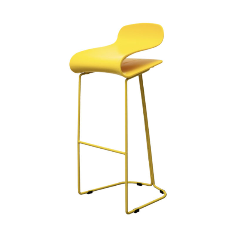 Nordic Stainless Steel Barstool Simple Indoor Tall Stool with Plastic Seat Yellow 1 Piece Bar Stool(30"H) Clearhalo 'Bar Furniture' 'Bar Stools' 'bar_stools' 'furn' 'furn_bar_stools' 'furniture_bar_stools' 'Kitchen & Dining Furniture' 'kitchen&dining_furn' 'kitchen' 'kitchen_furn' Furniture' 4611898