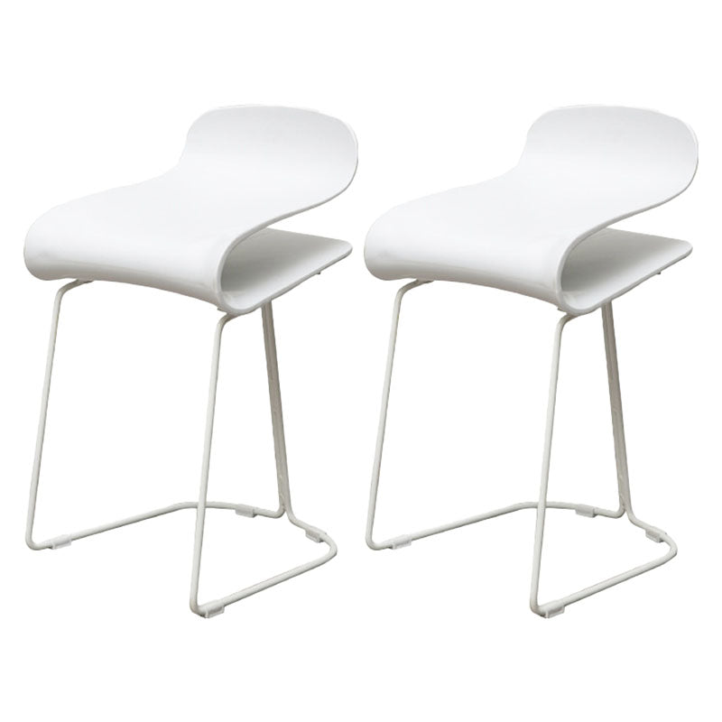 Nordic Stainless Steel Barstool Simple Indoor Tall Stool with Plastic Seat White 2 Piece Set Short Stool(20"H) Clearhalo 'Bar Furniture' 'Bar Stools' 'bar_stools' 'furn' 'furn_bar_stools' 'furniture_bar_stools' 'Kitchen & Dining Furniture' 'kitchen&dining_furn' 'kitchen' 'kitchen_furn' Furniture' 4611900