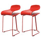 Nordic Stainless Steel Barstool Simple Indoor Tall Stool with Plastic Seat Red 2 Piece Set Short Stool(20"H) Clearhalo 'Bar Furniture' 'Bar Stools' 'bar_stools' 'furn' 'furn_bar_stools' 'furniture_bar_stools' 'Kitchen & Dining Furniture' 'kitchen&dining_furn' 'kitchen' 'kitchen_furn' Furniture' 4611902