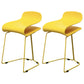 Nordic Stainless Steel Barstool Simple Indoor Tall Stool with Plastic Seat Yellow 2 Piece Set Short Stool(20"H) Clearhalo 'Bar Furniture' 'Bar Stools' 'bar_stools' 'furn' 'furn_bar_stools' 'furniture_bar_stools' 'Kitchen & Dining Furniture' 'kitchen&dining_furn' 'kitchen' 'kitchen_furn' Furniture' 4611903