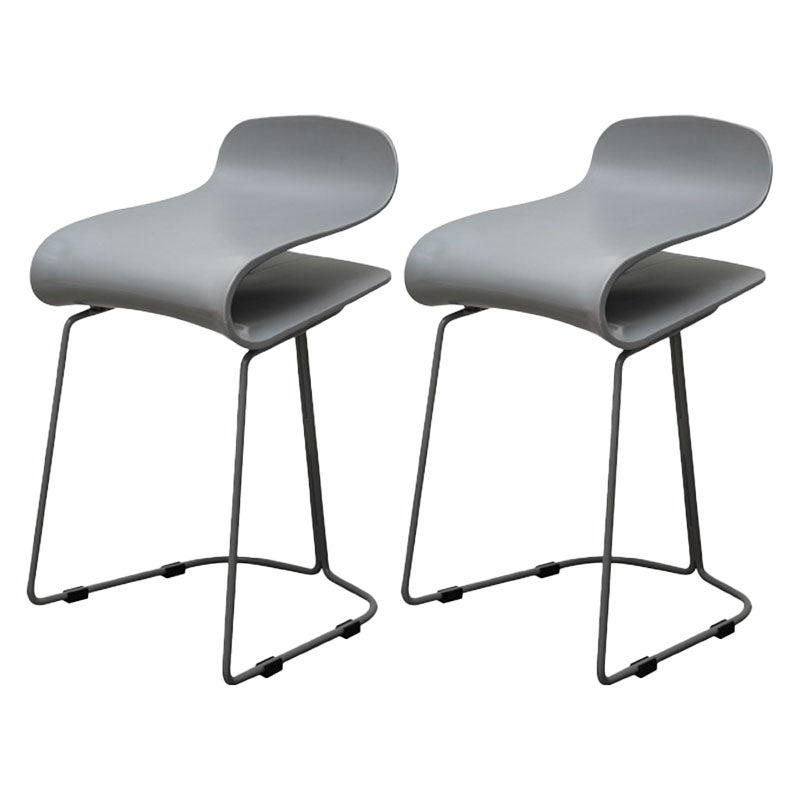 Nordic Stainless Steel Barstool Simple Indoor Tall Stool with Plastic Seat Grey 2 Piece Set Short Stool(20"H) Clearhalo 'Bar Furniture' 'Bar Stools' 'bar_stools' 'furn' 'furn_bar_stools' 'furniture_bar_stools' 'Kitchen & Dining Furniture' 'kitchen&dining_furn' 'kitchen' 'kitchen_furn' Furniture' 4611904