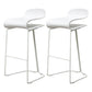 Nordic Stainless Steel Barstool Simple Indoor Tall Stool with Plastic Seat White 2 Piece Set Counter Stool(26"H) Clearhalo 'Bar Furniture' 'Bar Stools' 'bar_stools' 'furn' 'furn_bar_stools' 'furniture_bar_stools' 'Kitchen & Dining Furniture' 'kitchen&dining_furn' 'kitchen' 'kitchen_furn' Furniture' 4611905