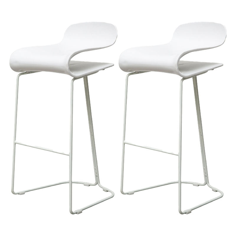 Nordic Stainless Steel Barstool Simple Indoor Tall Stool with Plastic Seat White 2 Piece Set Counter Stool(26"H) Clearhalo 'Bar Furniture' 'Bar Stools' 'bar_stools' 'furn' 'furn_bar_stools' 'furniture_bar_stools' 'Kitchen & Dining Furniture' 'kitchen&dining_furn' 'kitchen' 'kitchen_furn' Furniture' 4611905