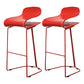 Nordic Stainless Steel Barstool Simple Indoor Tall Stool with Plastic Seat Red 2 Piece Set Counter Stool(26"H) Clearhalo 'Bar Furniture' 'Bar Stools' 'bar_stools' 'furn' 'furn_bar_stools' 'furniture_bar_stools' 'Kitchen & Dining Furniture' 'kitchen&dining_furn' 'kitchen' 'kitchen_furn' Furniture' 4611907