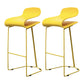 Nordic Stainless Steel Barstool Simple Indoor Tall Stool with Plastic Seat Yellow 2 Piece Set Counter Stool(26"H) Clearhalo 'Bar Furniture' 'Bar Stools' 'bar_stools' 'furn' 'furn_bar_stools' 'furniture_bar_stools' 'Kitchen & Dining Furniture' 'kitchen&dining_furn' 'kitchen' 'kitchen_furn' Furniture' 4611908