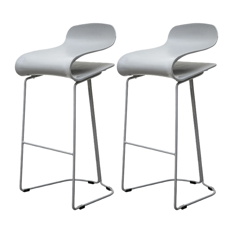 Nordic Stainless Steel Barstool Simple Indoor Tall Stool with Plastic Seat Grey 2 Piece Set Counter Stool(26"H) Clearhalo 'Bar Furniture' 'Bar Stools' 'bar_stools' 'furn' 'furn_bar_stools' 'furniture_bar_stools' 'Kitchen & Dining Furniture' 'kitchen&dining_furn' 'kitchen' 'kitchen_furn' Furniture' 4611909