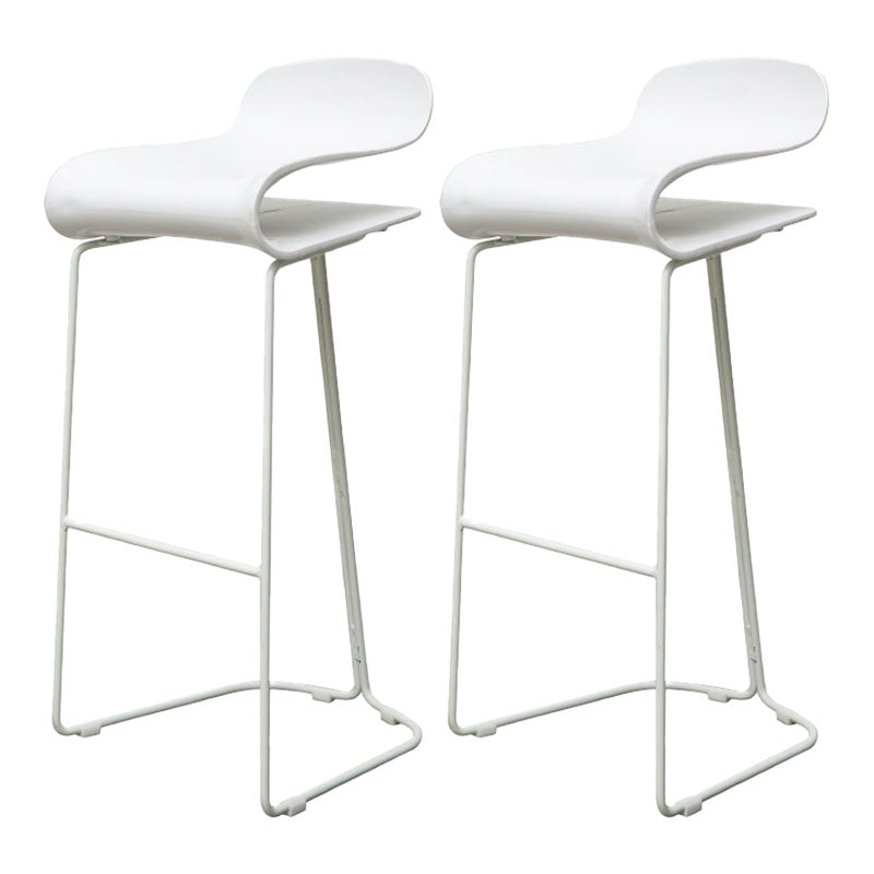 Nordic Stainless Steel Barstool Simple Indoor Tall Stool with Plastic Seat White 2 Piece Set Bar Stool(30"H) Clearhalo 'Bar Furniture' 'Bar Stools' 'bar_stools' 'furn' 'furn_bar_stools' 'furniture_bar_stools' 'Kitchen & Dining Furniture' 'kitchen&dining_furn' 'kitchen' 'kitchen_furn' Furniture' 4611910