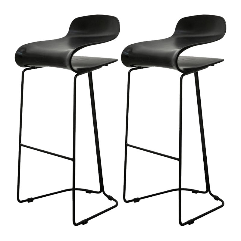 Nordic Stainless Steel Barstool Simple Indoor Tall Stool with Plastic Seat Black 2 Piece Set Bar Stool(30"H) Clearhalo 'Bar Furniture' 'Bar Stools' 'bar_stools' 'furn' 'furn_bar_stools' 'furniture_bar_stools' 'Kitchen & Dining Furniture' 'kitchen&dining_furn' 'kitchen' 'kitchen_furn' Furniture' 4611911