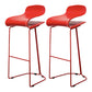 Nordic Stainless Steel Barstool Simple Indoor Tall Stool with Plastic Seat Red 2 Piece Set Bar Stool(30"H) Clearhalo 'Bar Furniture' 'Bar Stools' 'bar_stools' 'furn' 'furn_bar_stools' 'furniture_bar_stools' 'Kitchen & Dining Furniture' 'kitchen&dining_furn' 'kitchen' 'kitchen_furn' Furniture' 4611912