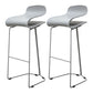 Nordic Stainless Steel Barstool Simple Indoor Tall Stool with Plastic Seat Grey 2 Piece Set Bar Stool(30"H) Clearhalo 'Bar Furniture' 'Bar Stools' 'bar_stools' 'furn' 'furn_bar_stools' 'furniture_bar_stools' 'Kitchen & Dining Furniture' 'kitchen&dining_furn' 'kitchen' 'kitchen_furn' Furniture' 4611914