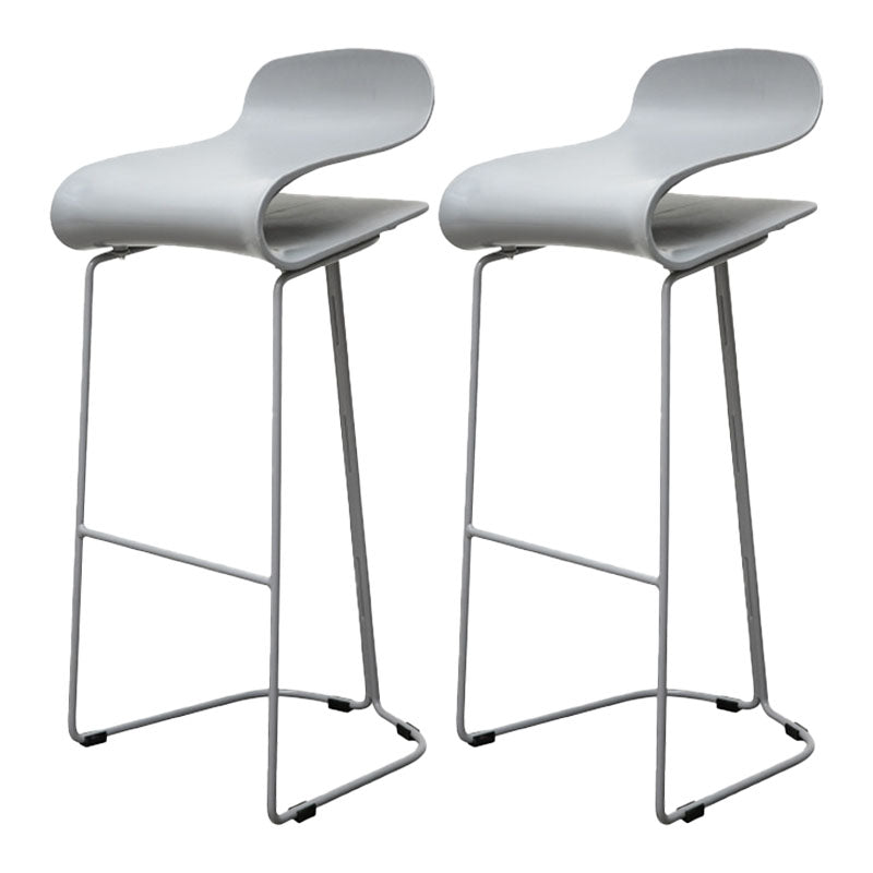 Nordic Stainless Steel Barstool Simple Indoor Tall Stool with Plastic Seat Grey 2 Piece Set Bar Stool(30"H) Clearhalo 'Bar Furniture' 'Bar Stools' 'bar_stools' 'furn' 'furn_bar_stools' 'furniture_bar_stools' 'Kitchen & Dining Furniture' 'kitchen&dining_furn' 'kitchen' 'kitchen_furn' Furniture' 4611914