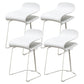 Nordic Stainless Steel Barstool Simple Indoor Tall Stool with Plastic Seat White 4 Piece Set Short Stool(20"H) Clearhalo 'Bar Furniture' 'Bar Stools' 'bar_stools' 'furn' 'furn_bar_stools' 'furniture_bar_stools' 'Kitchen & Dining Furniture' 'kitchen&dining_furn' 'kitchen' 'kitchen_furn' Furniture' 4611915