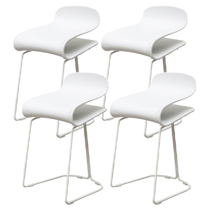 Nordic Stainless Steel Barstool Simple Indoor Tall Stool with Plastic Seat White 4 Piece Set Short Stool(20"H) Clearhalo 'Bar Furniture' 'Bar Stools' 'bar_stools' 'furn' 'furn_bar_stools' 'furniture_bar_stools' 'Kitchen & Dining Furniture' 'kitchen&dining_furn' 'kitchen' 'kitchen_furn' Furniture' 4611915