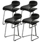 Nordic Stainless Steel Barstool Simple Indoor Tall Stool with Plastic Seat Black 4 Piece Set Short Stool(20"H) Clearhalo 'Bar Furniture' 'Bar Stools' 'bar_stools' 'furn' 'furn_bar_stools' 'furniture_bar_stools' 'Kitchen & Dining Furniture' 'kitchen&dining_furn' 'kitchen' 'kitchen_furn' Furniture' 4611916