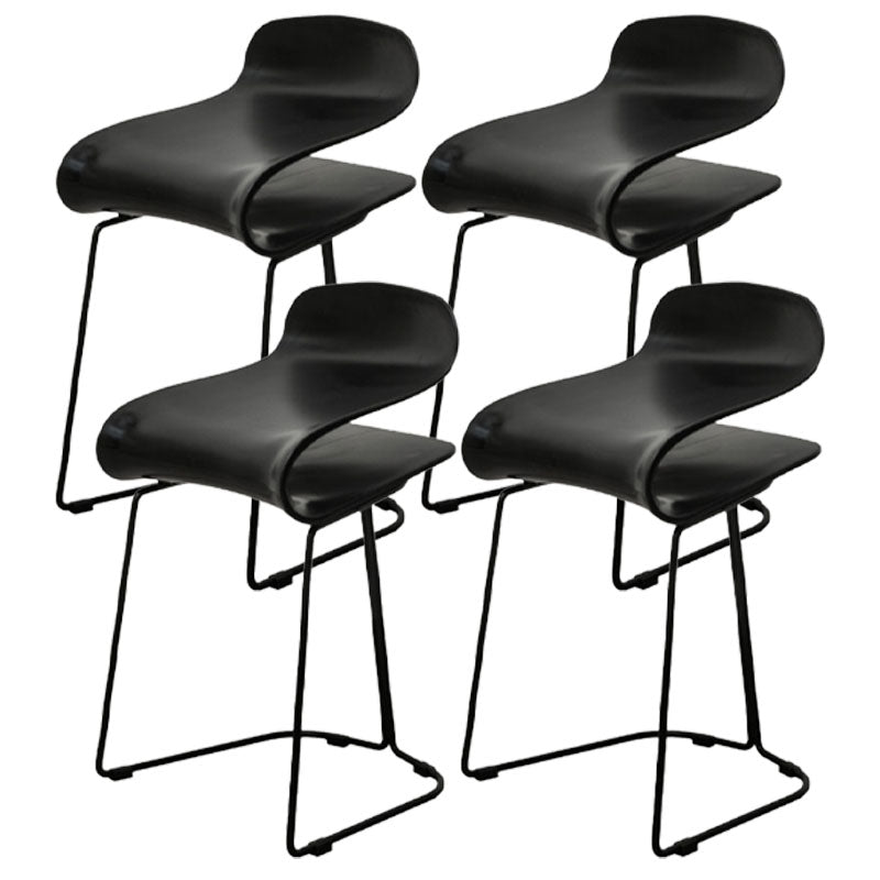 Nordic Stainless Steel Barstool Simple Indoor Tall Stool with Plastic Seat Black 4 Piece Set Short Stool(20"H) Clearhalo 'Bar Furniture' 'Bar Stools' 'bar_stools' 'furn' 'furn_bar_stools' 'furniture_bar_stools' 'Kitchen & Dining Furniture' 'kitchen&dining_furn' 'kitchen' 'kitchen_furn' Furniture' 4611916