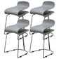 Nordic Stainless Steel Barstool Simple Indoor Tall Stool with Plastic Seat Grey 4 Piece Set Short Stool(20"H) Clearhalo 'Bar Furniture' 'Bar Stools' 'bar_stools' 'furn' 'furn_bar_stools' 'furniture_bar_stools' 'Kitchen & Dining Furniture' 'kitchen&dining_furn' 'kitchen' 'kitchen_furn' Furniture' 4611919