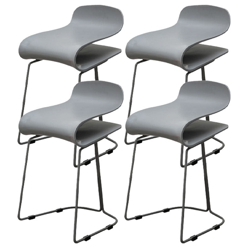Nordic Stainless Steel Barstool Simple Indoor Tall Stool with Plastic Seat Grey 4 Piece Set Short Stool(20"H) Clearhalo 'Bar Furniture' 'Bar Stools' 'bar_stools' 'furn' 'furn_bar_stools' 'furniture_bar_stools' 'Kitchen & Dining Furniture' 'kitchen&dining_furn' 'kitchen' 'kitchen_furn' Furniture' 4611919