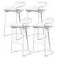 Nordic Stainless Steel Barstool Simple Indoor Tall Stool with Plastic Seat White 4 Piece Set Counter Stool(26"H) Clearhalo 'Bar Furniture' 'Bar Stools' 'bar_stools' 'furn' 'furn_bar_stools' 'furniture_bar_stools' 'Kitchen & Dining Furniture' 'kitchen&dining_furn' 'kitchen' 'kitchen_furn' Furniture' 4611920