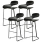 Nordic Stainless Steel Barstool Simple Indoor Tall Stool with Plastic Seat Black 4 Piece Set Counter Stool(26"H) Clearhalo 'Bar Furniture' 'Bar Stools' 'bar_stools' 'furn' 'furn_bar_stools' 'furniture_bar_stools' 'Kitchen & Dining Furniture' 'kitchen&dining_furn' 'kitchen' 'kitchen_furn' Furniture' 4611921