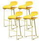 Nordic Stainless Steel Barstool Simple Indoor Tall Stool with Plastic Seat Yellow 4 Piece Set Counter Stool(26"H) Clearhalo 'Bar Furniture' 'Bar Stools' 'bar_stools' 'furn' 'furn_bar_stools' 'furniture_bar_stools' 'Kitchen & Dining Furniture' 'kitchen&dining_furn' 'kitchen' 'kitchen_furn' Furniture' 4611923