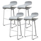 Nordic Stainless Steel Barstool Simple Indoor Tall Stool with Plastic Seat Grey 4 Piece Set Counter Stool(26"H) Clearhalo 'Bar Furniture' 'Bar Stools' 'bar_stools' 'furn' 'furn_bar_stools' 'furniture_bar_stools' 'Kitchen & Dining Furniture' 'kitchen&dining_furn' 'kitchen' 'kitchen_furn' Furniture' 4611924