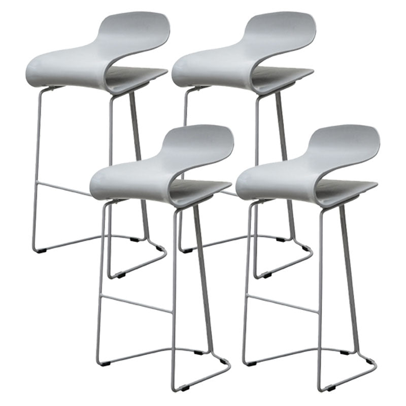 Nordic Stainless Steel Barstool Simple Indoor Tall Stool with Plastic Seat Grey 4 Piece Set Counter Stool(26"H) Clearhalo 'Bar Furniture' 'Bar Stools' 'bar_stools' 'furn' 'furn_bar_stools' 'furniture_bar_stools' 'Kitchen & Dining Furniture' 'kitchen&dining_furn' 'kitchen' 'kitchen_furn' Furniture' 4611924