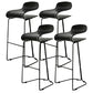 Nordic Stainless Steel Barstool Simple Indoor Tall Stool with Plastic Seat Black 4 Piece Set Bar Stool(30"H) Clearhalo 'Bar Furniture' 'Bar Stools' 'bar_stools' 'furn' 'furn_bar_stools' 'furniture_bar_stools' 'Kitchen & Dining Furniture' 'kitchen&dining_furn' 'kitchen' 'kitchen_furn' Furniture' 4611926