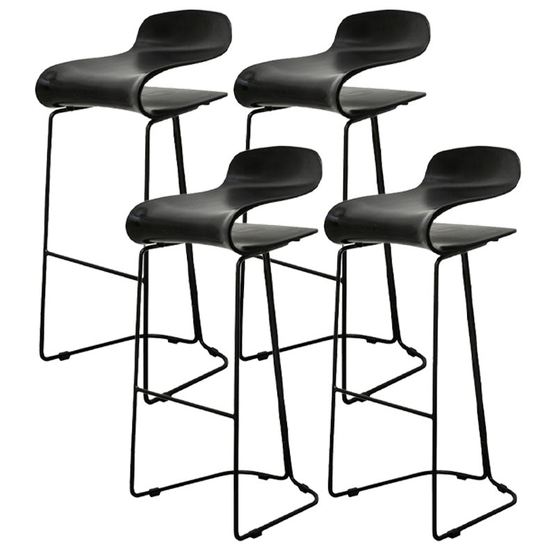 Nordic Stainless Steel Barstool Simple Indoor Tall Stool with Plastic Seat Black 4 Piece Set Bar Stool(30"H) Clearhalo 'Bar Furniture' 'Bar Stools' 'bar_stools' 'furn' 'furn_bar_stools' 'furniture_bar_stools' 'Kitchen & Dining Furniture' 'kitchen&dining_furn' 'kitchen' 'kitchen_furn' Furniture' 4611926
