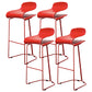 Nordic Stainless Steel Barstool Simple Indoor Tall Stool with Plastic Seat Red 4 Piece Set Bar Stool(30"H) Clearhalo 'Bar Furniture' 'Bar Stools' 'bar_stools' 'furn' 'furn_bar_stools' 'furniture_bar_stools' 'Kitchen & Dining Furniture' 'kitchen&dining_furn' 'kitchen' 'kitchen_furn' Furniture' 4611927