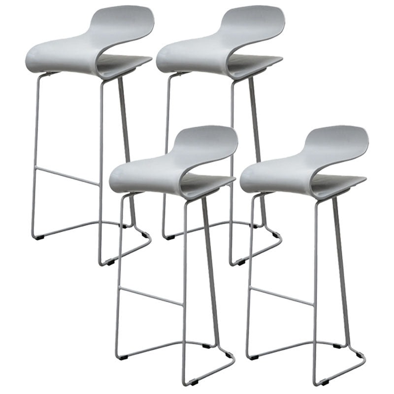 Nordic Stainless Steel Barstool Simple Indoor Tall Stool with Plastic Seat Grey 4 Piece Set Bar Stool(30"H) Clearhalo 'Bar Furniture' 'Bar Stools' 'bar_stools' 'furn' 'furn_bar_stools' 'furniture_bar_stools' 'Kitchen & Dining Furniture' 'kitchen&dining_furn' 'kitchen' 'kitchen_furn' Furniture' 4611929