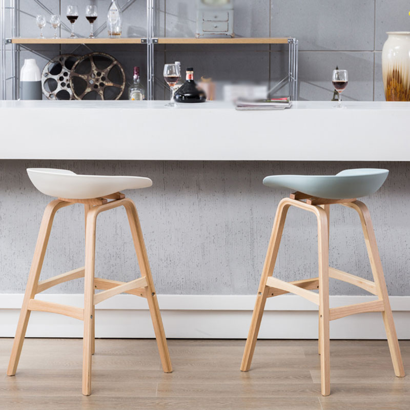 Nordic Wood Low Back Barstool Simple Indoor Tall Stool with Bucket Seat Clearhalo 'Bar Furniture' 'Bar Stools' 'bar_stools' 'furn' 'furn_bar_stools' 'furniture_bar_stools' 'Kitchen & Dining Furniture' 'kitchen&dining_furn' 'kitchen' 'kitchen_furn' Furniture' 4611933