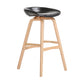 Nordic Wood Low Back Barstool Simple Indoor Tall Stool with Bucket Seat Textured Black 1 Piece Clearhalo 'Bar Furniture' 'Bar Stools' 'bar_stools' 'furn' 'furn_bar_stools' 'furniture_bar_stools' 'Kitchen & Dining Furniture' 'kitchen&dining_furn' 'kitchen' 'kitchen_furn' Furniture' 4611934