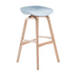 Nordic Wood Low Back Barstool Simple Indoor Tall Stool with Bucket Seat Pewter 1 Piece Clearhalo 'Bar Furniture' 'Bar Stools' 'bar_stools' 'furn' 'furn_bar_stools' 'furniture_bar_stools' 'Kitchen & Dining Furniture' 'kitchen&dining_furn' 'kitchen' 'kitchen_furn' Furniture' 4611943