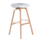 Nordic Wood Low Back Barstool Simple Indoor Tall Stool with Bucket Seat Light Gray 1 Piece Clearhalo 'Bar Furniture' 'Bar Stools' 'bar_stools' 'furn' 'furn_bar_stools' 'furniture_bar_stools' 'Kitchen & Dining Furniture' 'kitchen&dining_furn' 'kitchen' 'kitchen_furn' Furniture' 4611947