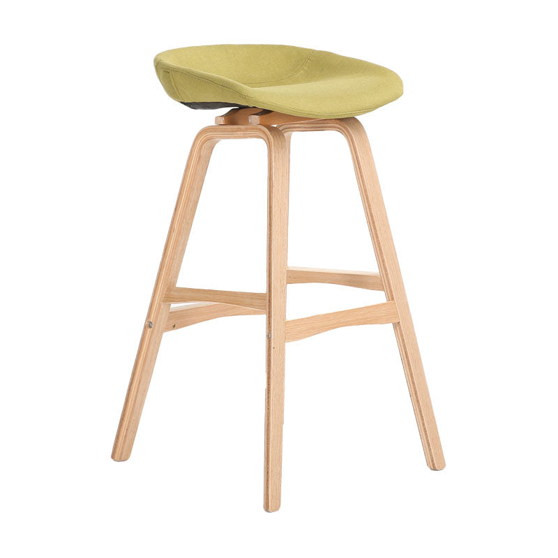 Nordic Wood Low Back Barstool Simple Indoor Tall Stool with Bucket Seat Green 1 Piece Clearhalo 'Bar Furniture' 'Bar Stools' 'bar_stools' 'furn' 'furn_bar_stools' 'furniture_bar_stools' 'Kitchen & Dining Furniture' 'kitchen&dining_furn' 'kitchen' 'kitchen_furn' Furniture' 4611952