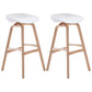 Nordic Wood Low Back Barstool Simple Indoor Tall Stool with Bucket Seat White 2 Piece Set Clearhalo 'Bar Furniture' 'Bar Stools' 'bar_stools' 'furn' 'furn_bar_stools' 'furniture_bar_stools' 'Kitchen & Dining Furniture' 'kitchen&dining_furn' 'kitchen' 'kitchen_furn' Furniture' 4611956