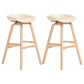 Nordic Wood Low Back Barstool Simple Indoor Tall Stool with Bucket Seat Off-White 2 Piece Set Clearhalo 'Bar Furniture' 'Bar Stools' 'bar_stools' 'furn' 'furn_bar_stools' 'furniture_bar_stools' 'Kitchen & Dining Furniture' 'kitchen&dining_furn' 'kitchen' 'kitchen_furn' Furniture' 4611958