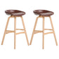 Nordic Wood Low Back Barstool Simple Indoor Tall Stool with Bucket Seat Brown 2 Piece Set Clearhalo 'Bar Furniture' 'Bar Stools' 'bar_stools' 'furn' 'furn_bar_stools' 'furniture_bar_stools' 'Kitchen & Dining Furniture' 'kitchen&dining_furn' 'kitchen' 'kitchen_furn' Furniture' 4611959