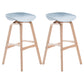 Nordic Wood Low Back Barstool Simple Indoor Tall Stool with Bucket Seat Pewter 2 Piece Set Clearhalo 'Bar Furniture' 'Bar Stools' 'bar_stools' 'furn' 'furn_bar_stools' 'furniture_bar_stools' 'Kitchen & Dining Furniture' 'kitchen&dining_furn' 'kitchen' 'kitchen_furn' Furniture' 4611960