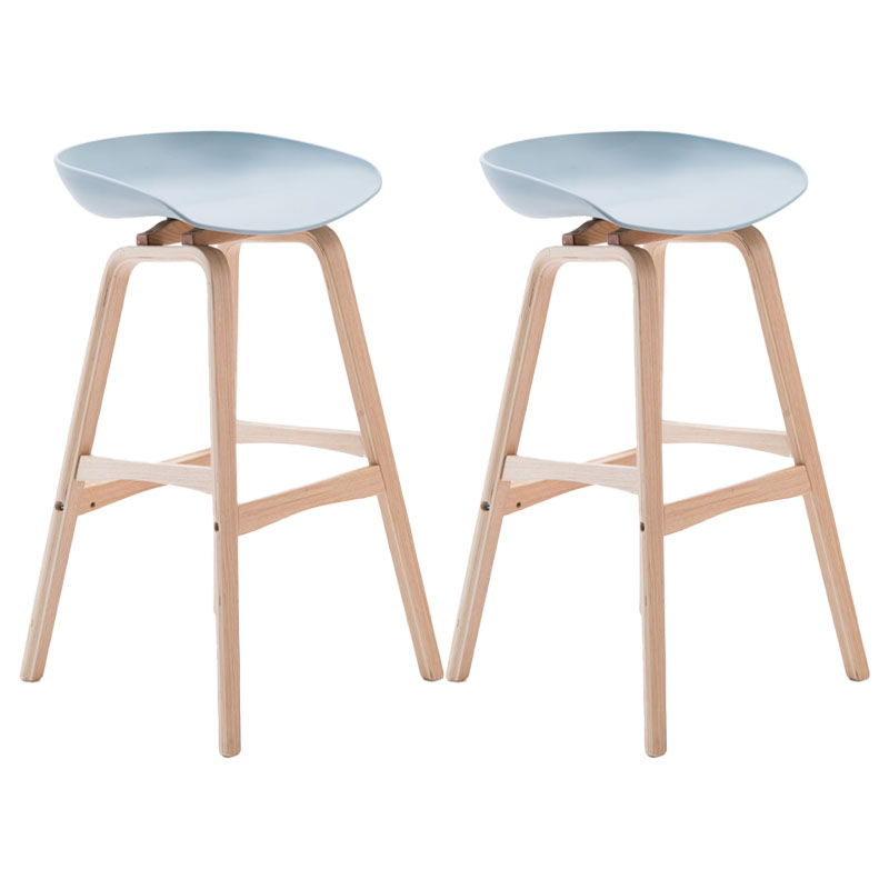 Nordic Wood Low Back Barstool Simple Indoor Tall Stool with Bucket Seat Pewter 2 Piece Set Clearhalo 'Bar Furniture' 'Bar Stools' 'bar_stools' 'furn' 'furn_bar_stools' 'furniture_bar_stools' 'Kitchen & Dining Furniture' 'kitchen&dining_furn' 'kitchen' 'kitchen_furn' Furniture' 4611960