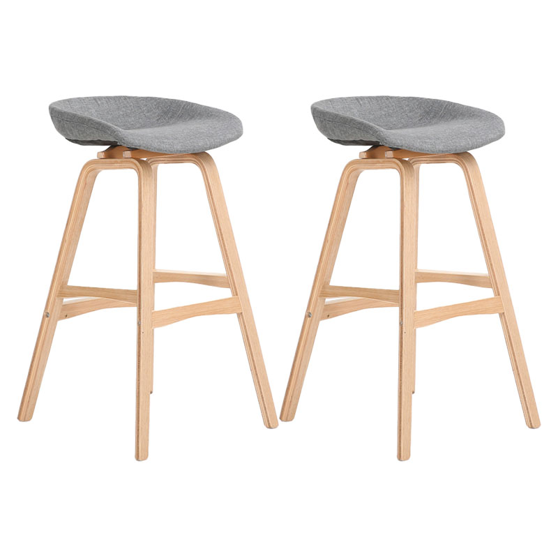 Nordic Wood Low Back Barstool Simple Indoor Tall Stool with Bucket Seat Grey 2 Piece Set Clearhalo 'Bar Furniture' 'Bar Stools' 'bar_stools' 'furn' 'furn_bar_stools' 'furniture_bar_stools' 'Kitchen & Dining Furniture' 'kitchen&dining_furn' 'kitchen' 'kitchen_furn' Furniture' 4611961