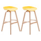 Nordic Wood Low Back Barstool Simple Indoor Tall Stool with Bucket Seat Yellow 2 Piece Set Clearhalo 'Bar Furniture' 'Bar Stools' 'bar_stools' 'furn' 'furn_bar_stools' 'furniture_bar_stools' 'Kitchen & Dining Furniture' 'kitchen&dining_furn' 'kitchen' 'kitchen_furn' Furniture' 4611963