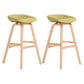 Nordic Wood Low Back Barstool Simple Indoor Tall Stool with Bucket Seat Green 2 Piece Set Clearhalo 'Bar Furniture' 'Bar Stools' 'bar_stools' 'furn' 'furn_bar_stools' 'furniture_bar_stools' 'Kitchen & Dining Furniture' 'kitchen&dining_furn' 'kitchen' 'kitchen_furn' Furniture' 4611964