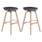 Nordic Wood Low Back Barstool Simple Indoor Tall Stool with Bucket Seat Black 2 Piece Set Clearhalo 'Bar Furniture' 'Bar Stools' 'bar_stools' 'furn' 'furn_bar_stools' 'furniture_bar_stools' 'Kitchen & Dining Furniture' 'kitchen&dining_furn' 'kitchen' 'kitchen_furn' Furniture' 4611965